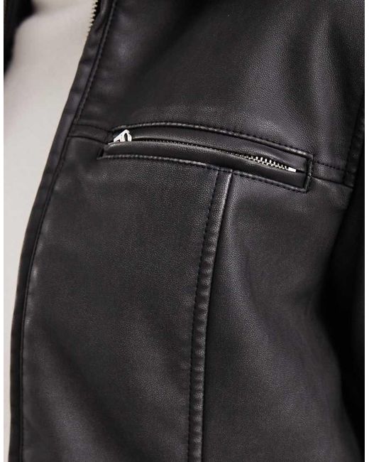 Hollister Gray Classic Leather Biker Jacket