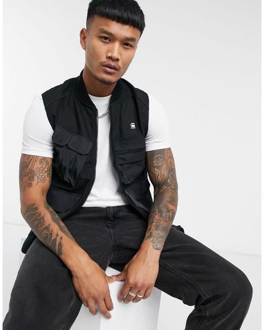 G-Star RAW Black Utility Vest for men