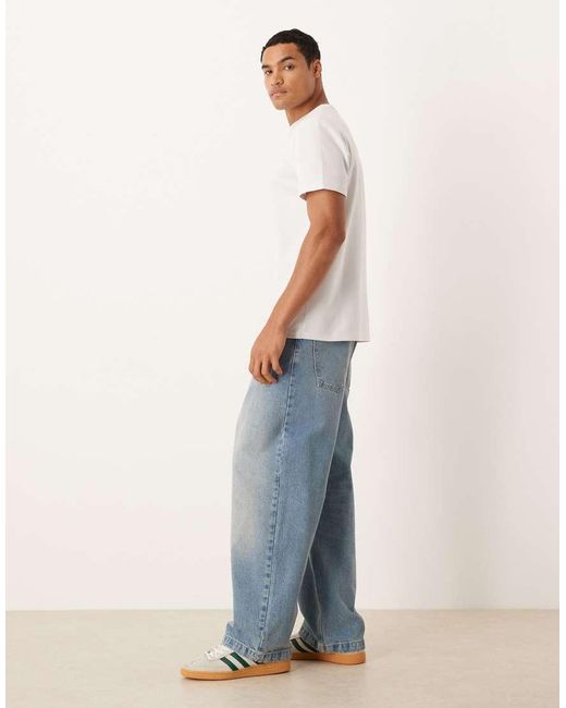 ASOS White Loose Straight Dirty Midwash Jean for men