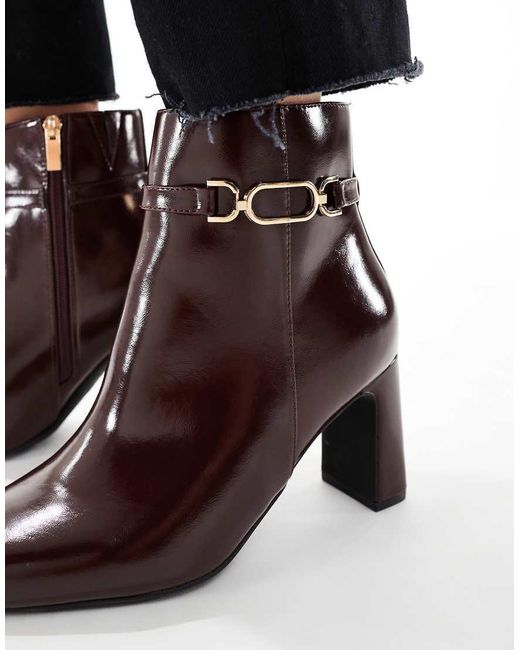 New Look Black Buckle Heeled Boot