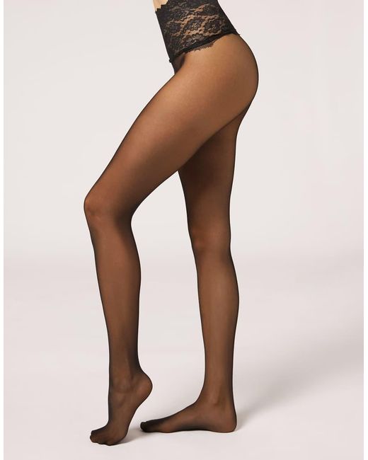 Calzedonia Natural Tights With Lace Waist