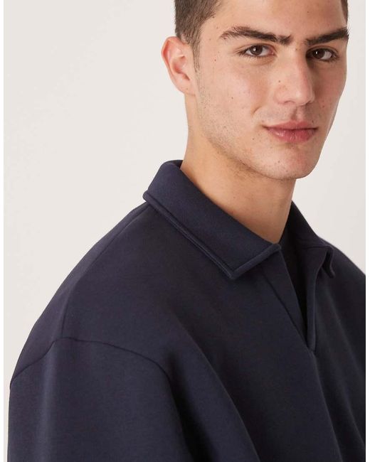 Sudadera Azul Marino Extragrande Con Hombros Caídos De (Parte De Un Conjunto) ASOS de hombre de color Blue