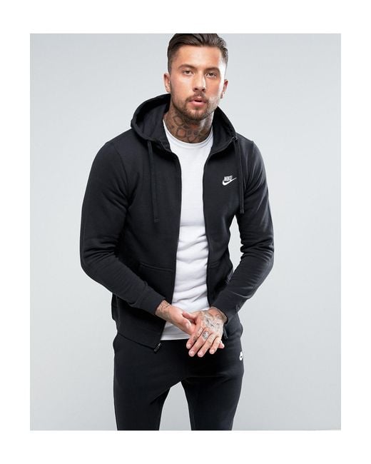 mens nike black zip up hoodie