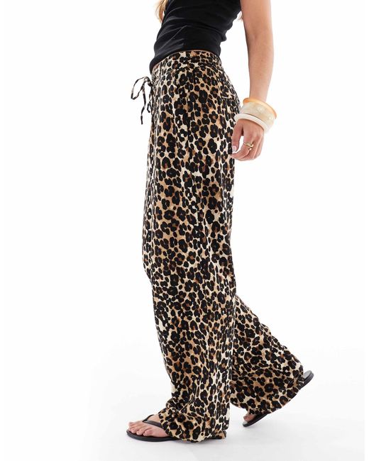 Vero Moda Black Linen Touch Wide Leg Trousers