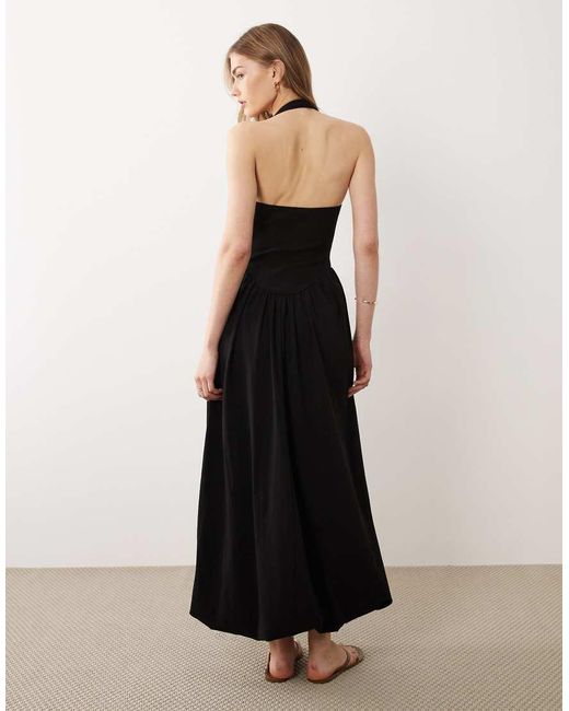 ASOS Black Bubble Hem Midi Dress