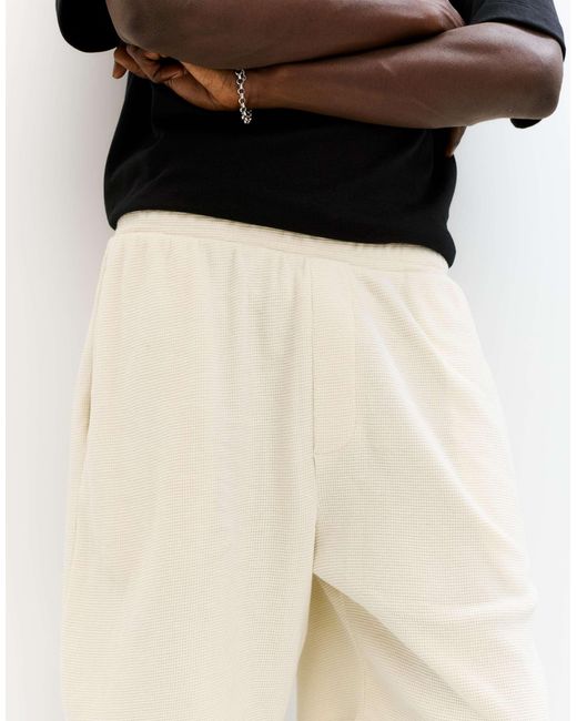 Pull&Bear – bermudashorts aus strick in Natural für Herren