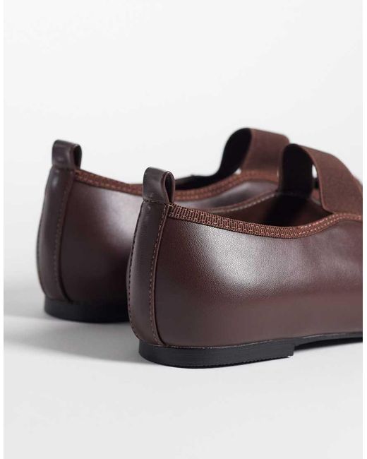 Glamorous Brown Square Toe Ballet Flats