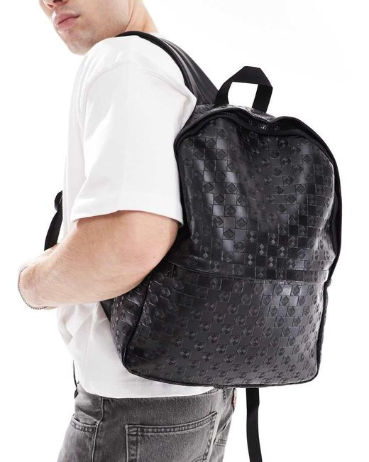 Zaino Con Motivo Impresso di ASOS in Black da Uomo