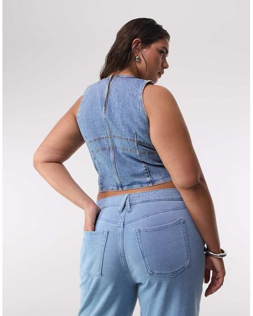 GOOD AMERICAN Blue Denim Vest