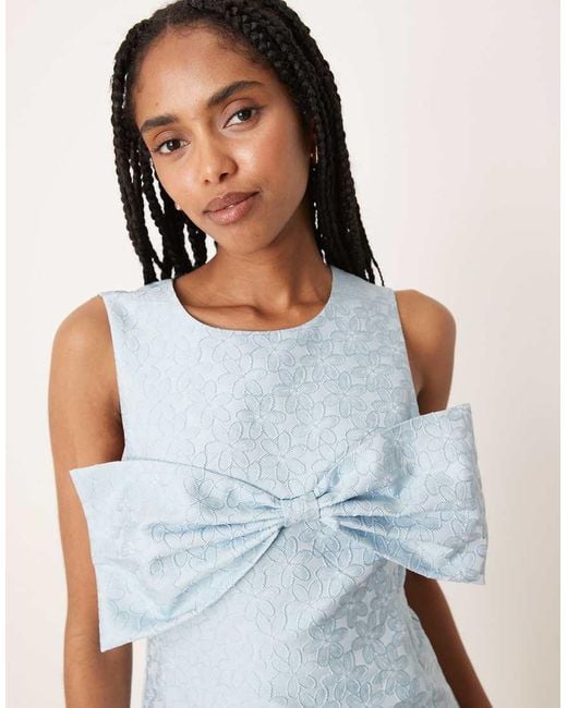 Sister Jane Blue X Asos Bow Front Mini Dress
