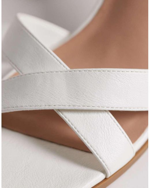 New Look White Cross Strap Block Heeled Sandal
