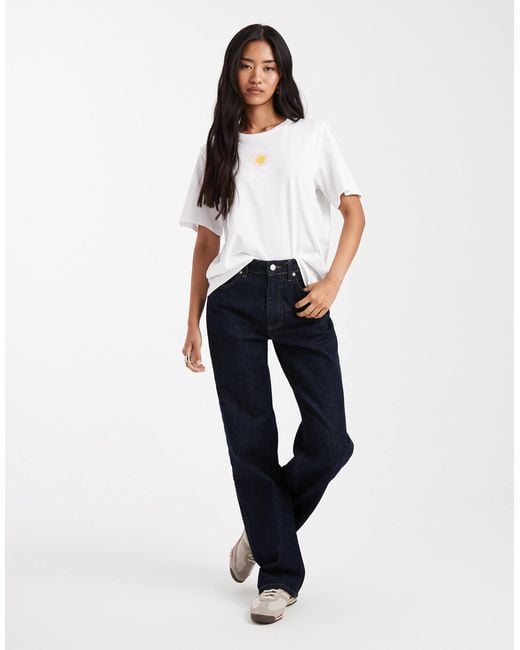 Pieces White Sun Embroidered T-shirt