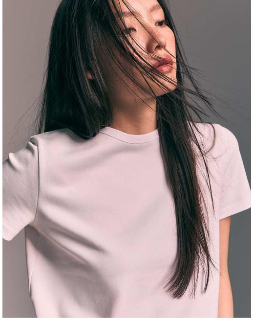 Stradivarius Gray Basic Regular Soft-touch T-shirt