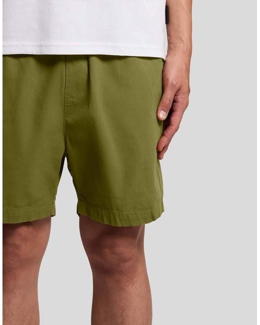 Lyle & Scott White Shorts Washed Cotton Short for men