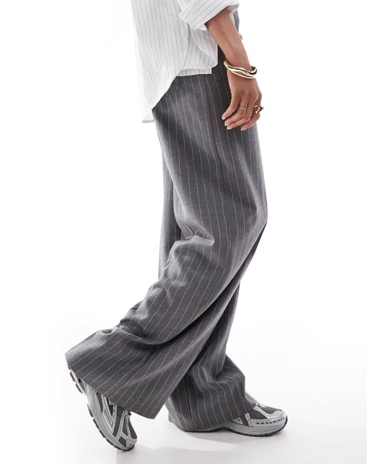 Asos design tall - pantalon dad décontracté rayé avec 5 poches ASOS en coloris White