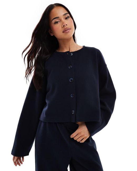 Miss Selfridge Blue Soft Rib Cardigan