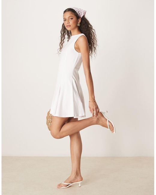 ASOS White Cotton Sleeveless Mini Sundress