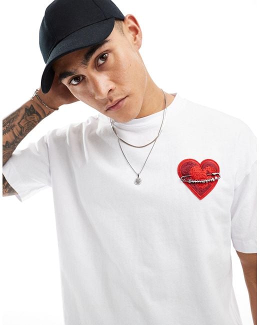 Sixth June White Heart Detail T-shirt for men