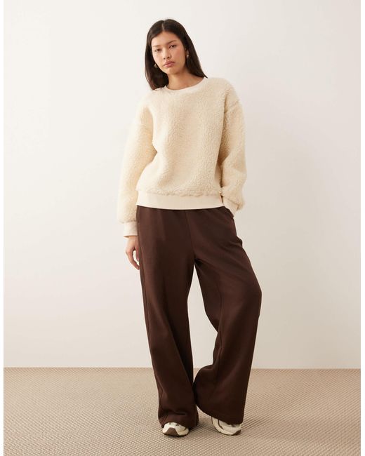 ASOS Natural Oversized Borg Sweater