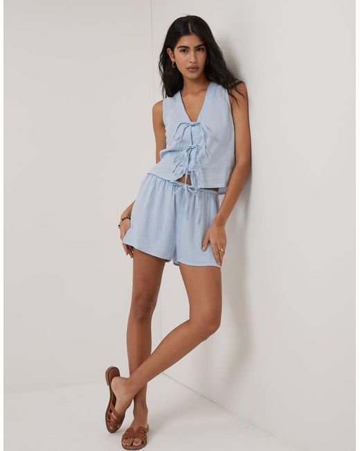 Nobody's Child Blue Drawstring Shorts