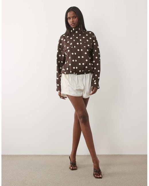 Kaiia Multicolor Exclusive Technical Button Up toggle Detailing Funnel Neck Jacket