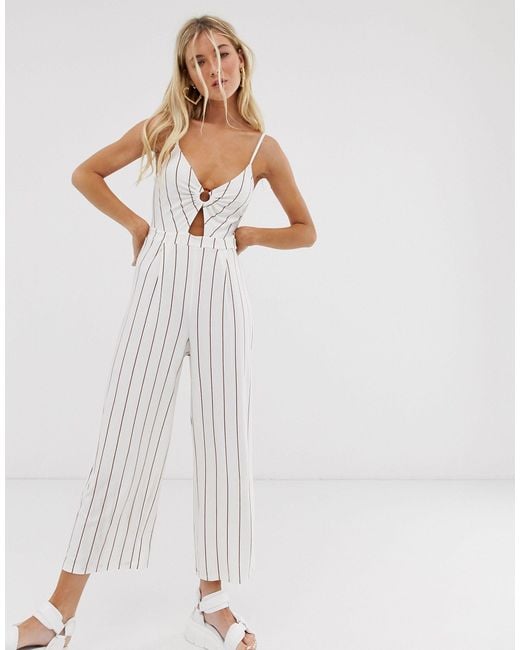 bershka white jumpsuit