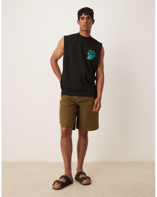 ASOS Green Oversized Tank With High Summer Graphic for men