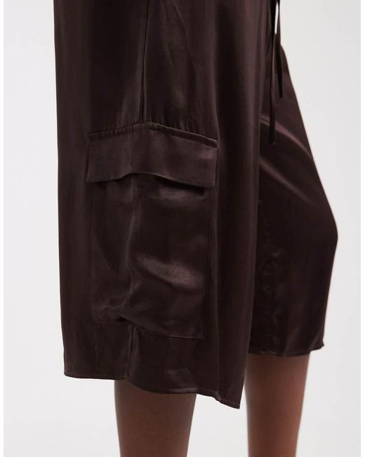 ASOS Black Satin Bermuda Cargo Shorts