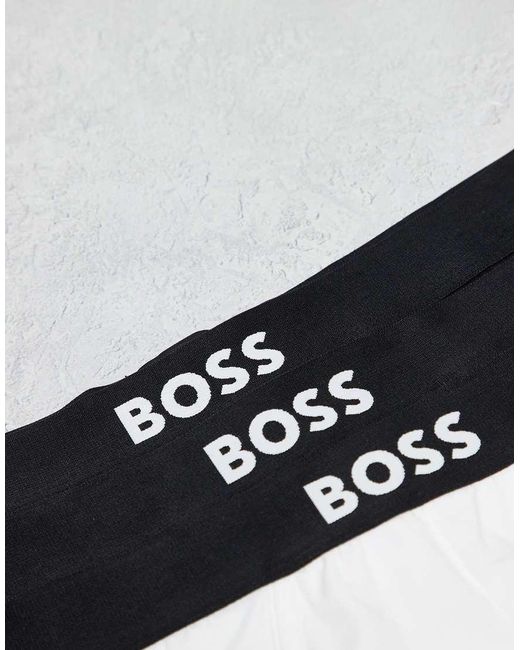Boss White Boss Bodywear 3-pack Front Icon Logo Hipster Briefs for men