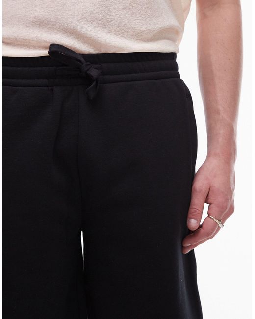 Topman – oversize-shorts aus schwerem jersey in Black für Herren