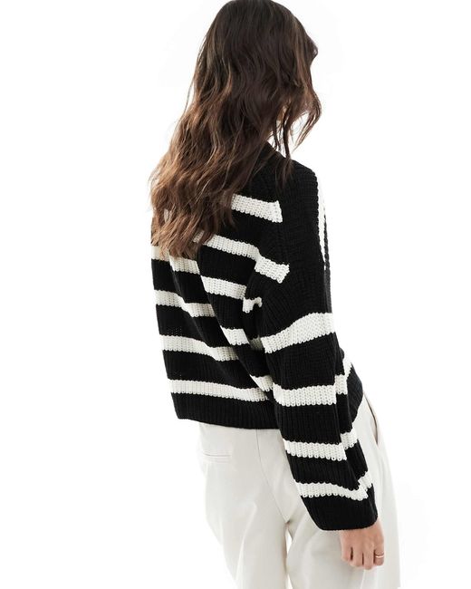 Jdy Black – gestreifter strickpullover