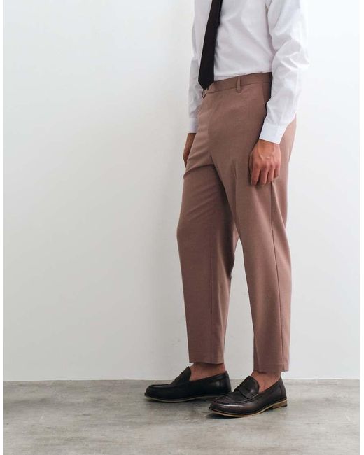 ASOS White Carrot Fit Suit Trousers for men