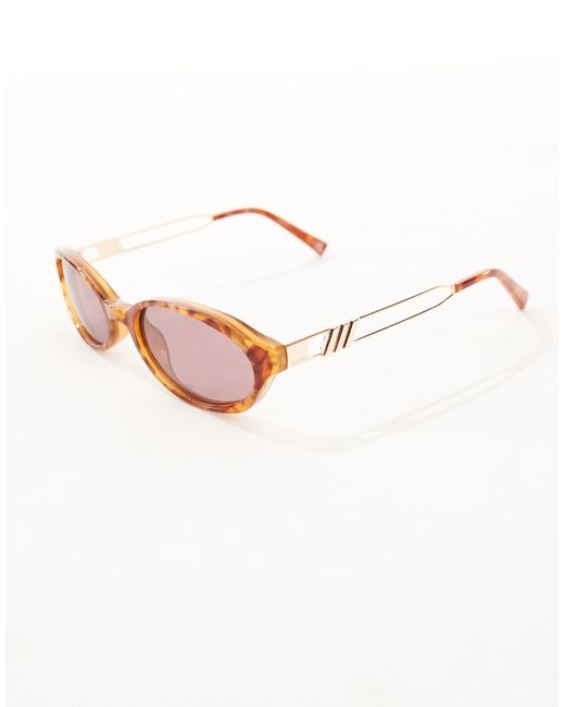 Lunita - occhiali da sole ovali color tartaruga toffee di Le Specs in Natural