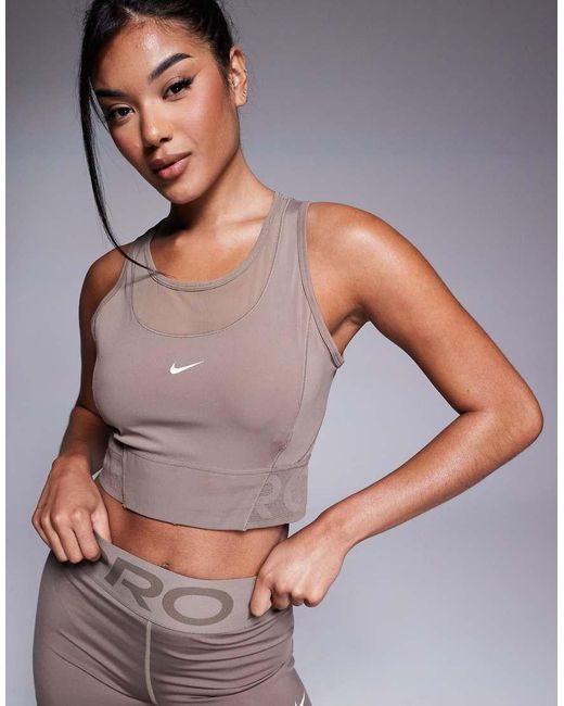 Nike Gray Nike Pro Training Dri-fit Cropped Vest