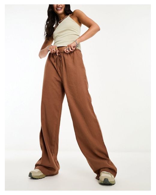 Cotton On Wide Leg Trousers in Brown | Lyst Canada