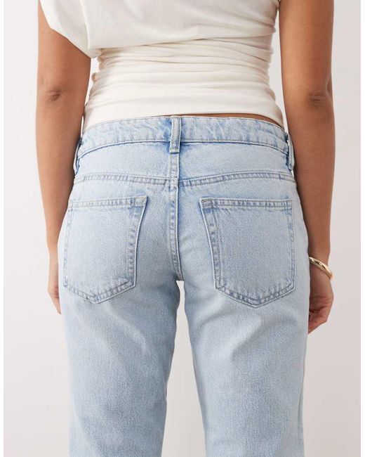 Gina Tricot Blue Low Waist Flare Ripped Jeans