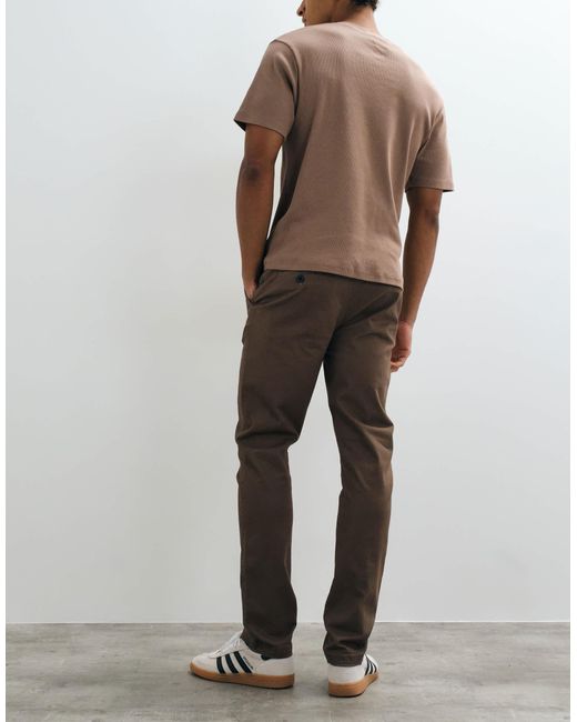 Threadbare Brown Slim Leg Pants for men