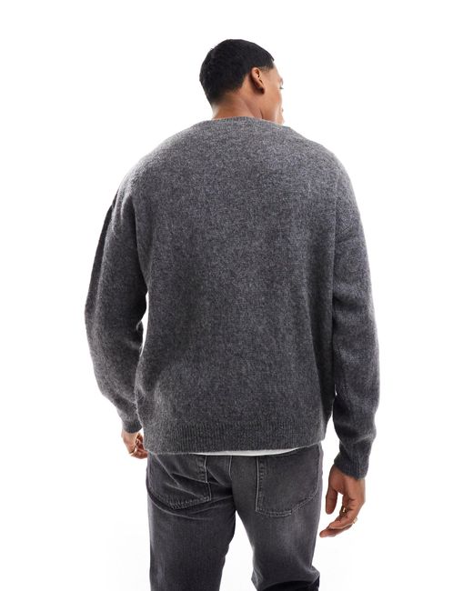 Jersey holgado con estampado posicional ASOS de hombre de color Gray