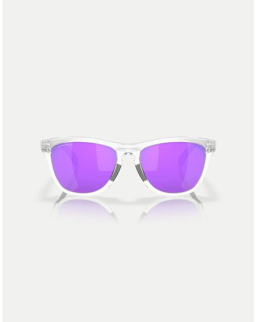 Oakley Purple Frogskins Range Round Sunglasses With Mirrored Lens for men