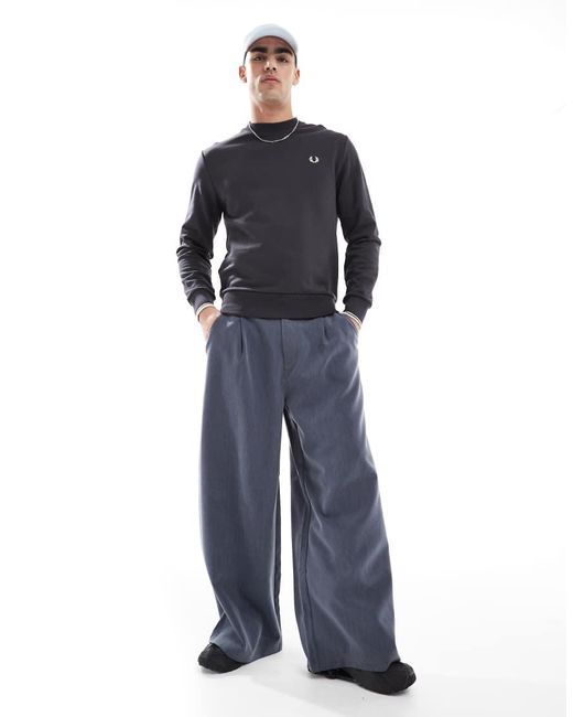 Felpa Girocollo Scuro di Fred Perry in Blue da Uomo