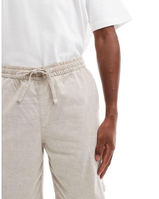 Short en lin avec cordon JJ Rebel pour homme en coloris White