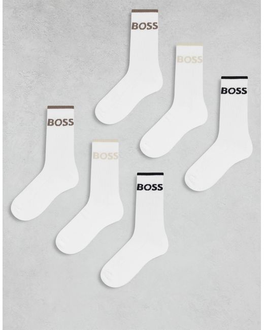 Boss White 6-Pack Socks for men