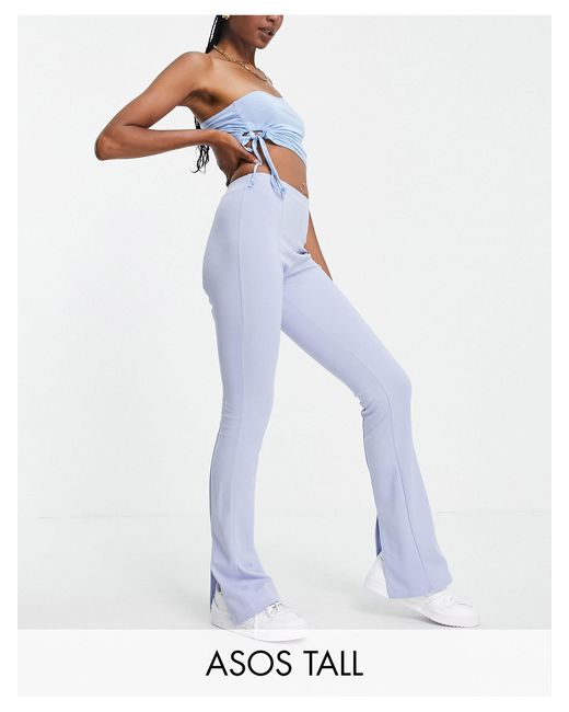 ASOS Asos Design Tall Jersey Suit Low Rider Baby Kick Flare Trousers in  Lavender Blue (Blue) - Lyst