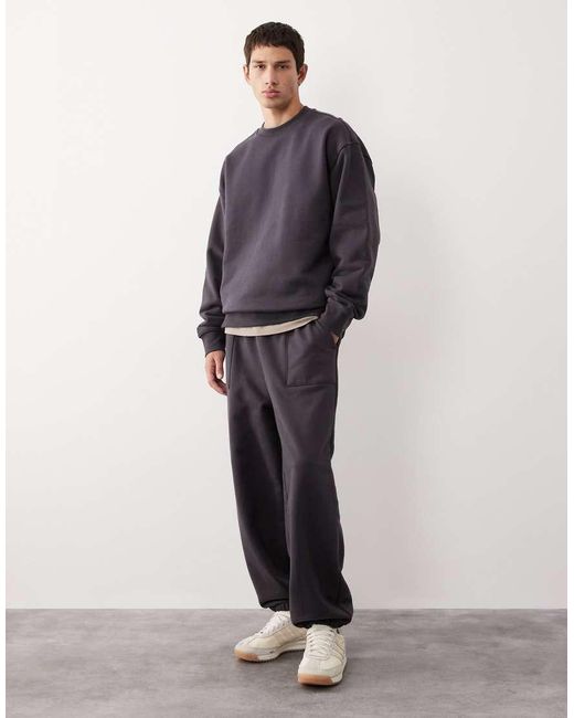 ASOS COLLECTIVE Blue Oversized Super Heavyweight Crew for men