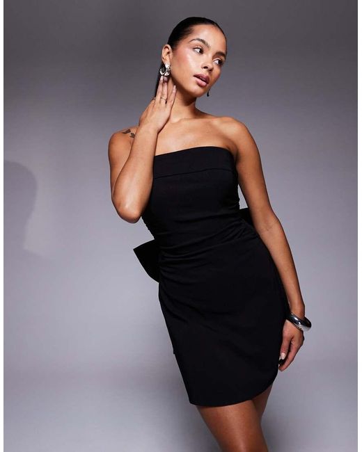 TFNC London Blue Bandeau Bow Back Mini Dress