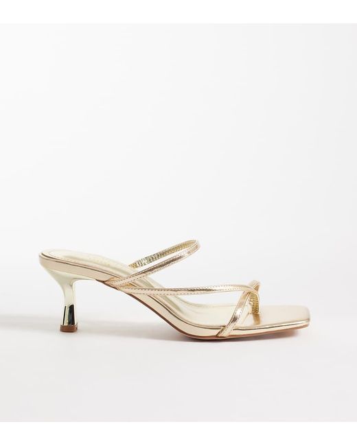 SIMMI White Simmi London Wide Fit Zarah Kitten Heeled Mule Sandals