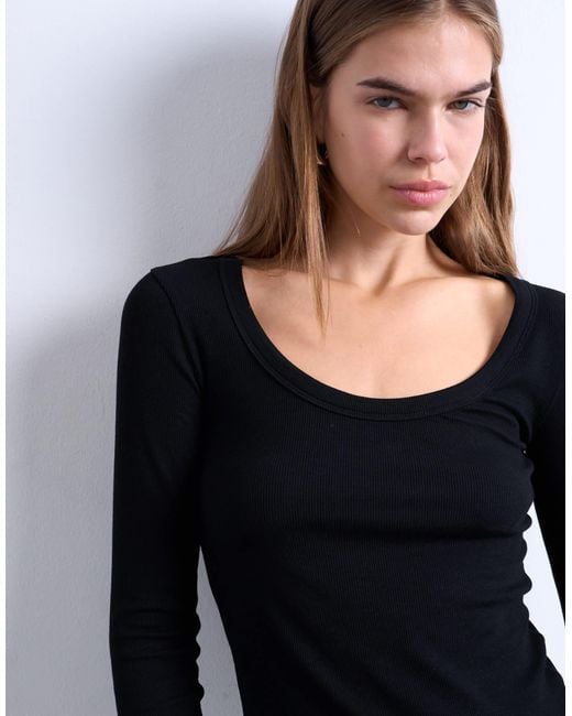 TOPSHOP Black – hochwertiges, langärmliges oberteil