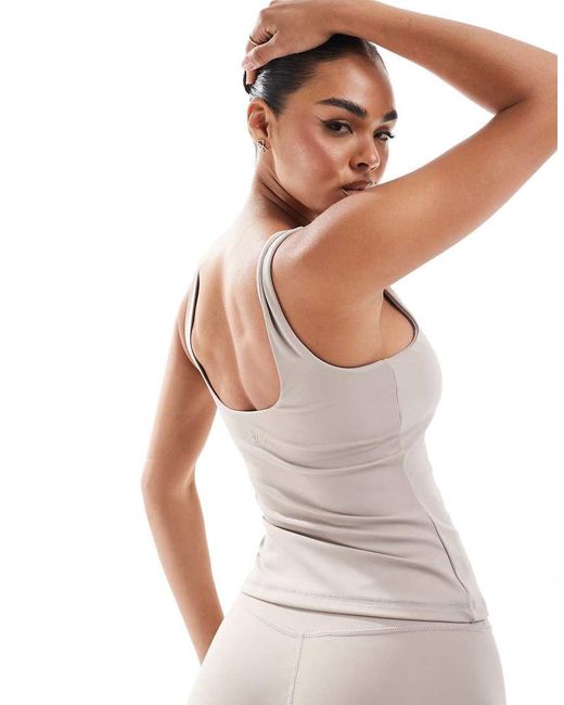 South Beach White Scoop Vest Top