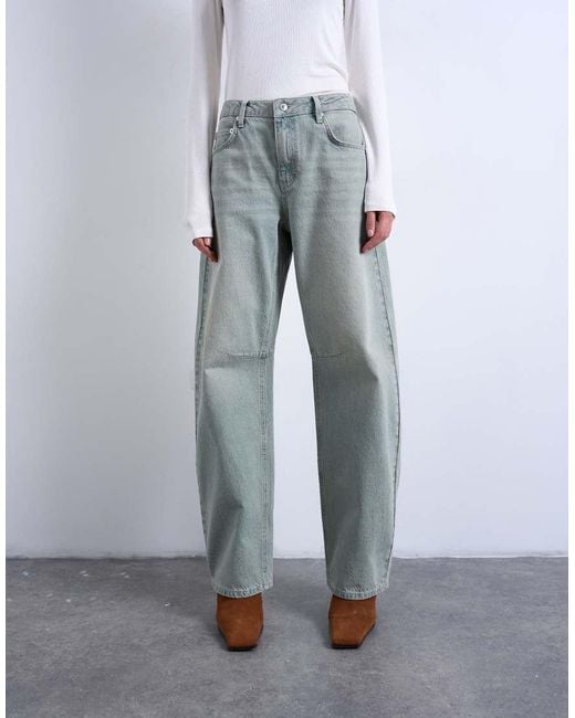 TOPSHOP Jeans Met Halfhoge Taille En Ballonpijpen in het White