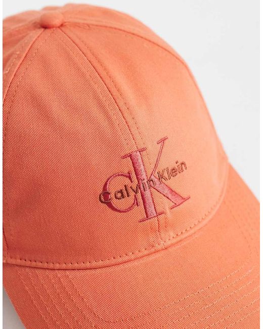Calvin Klein Orange Embroidery Baseball Cap for men